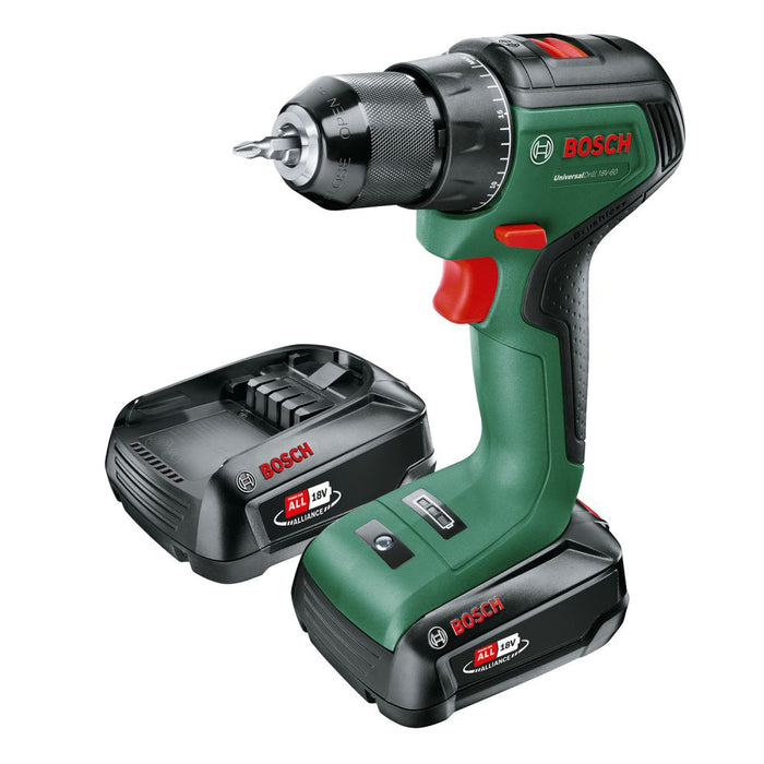 Skrūvgriezis Bosch UniversalDrill 18V-60, Akum. (2x2Ah) [06039D7002]