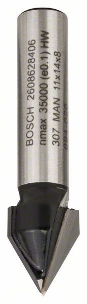 Bosch V-gropes frēze HM 60o, l=14 mm,kāts 8mm [2608628406]