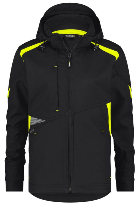 Dassy Softshell jaka ar kapuci melna/dzeltena ''Kalama'' - 2XL