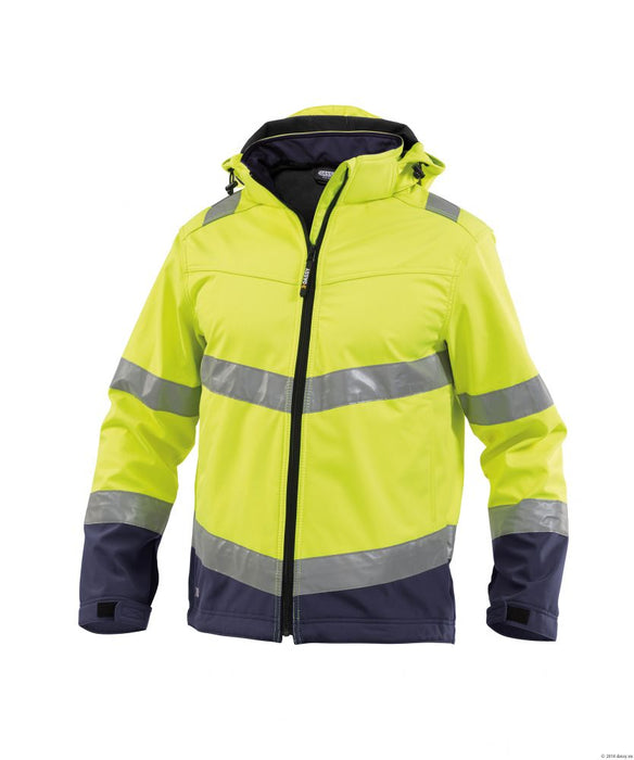 Dassy Softshell jaka ar kapuci HI-VIS dzeltena ''Malaga'' - 2XL