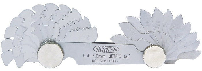 Metrisko 60° vītņu soļumērītājs 0,4-7,0mm, Insize IN4820-122