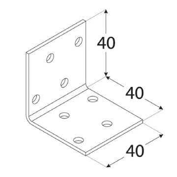 Stūra leņķis 40x40x40