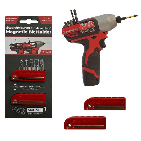 Bitu turētājs Milwaukee M12 instrumentiem 2gb StealthMounts BH-MW12-RED-2