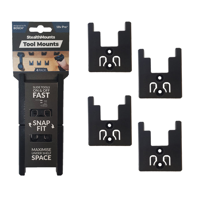 Bosch V18 instrumentu turētāji 4gb StealthMounts TM-BO18-BLK-4