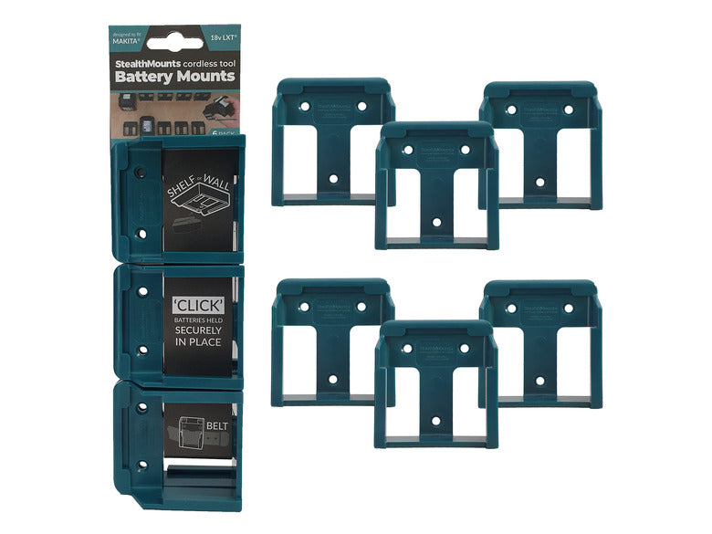 Makita 18V LXT akumulatoru turētāji 6gb StealthMounts BM-MK18-BLU-6